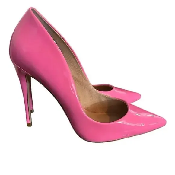 Steve Madden Women's Pink Daisie Patent Leather Heels Size 7.5 Bubblegum Barbie - Picture 3 of 8